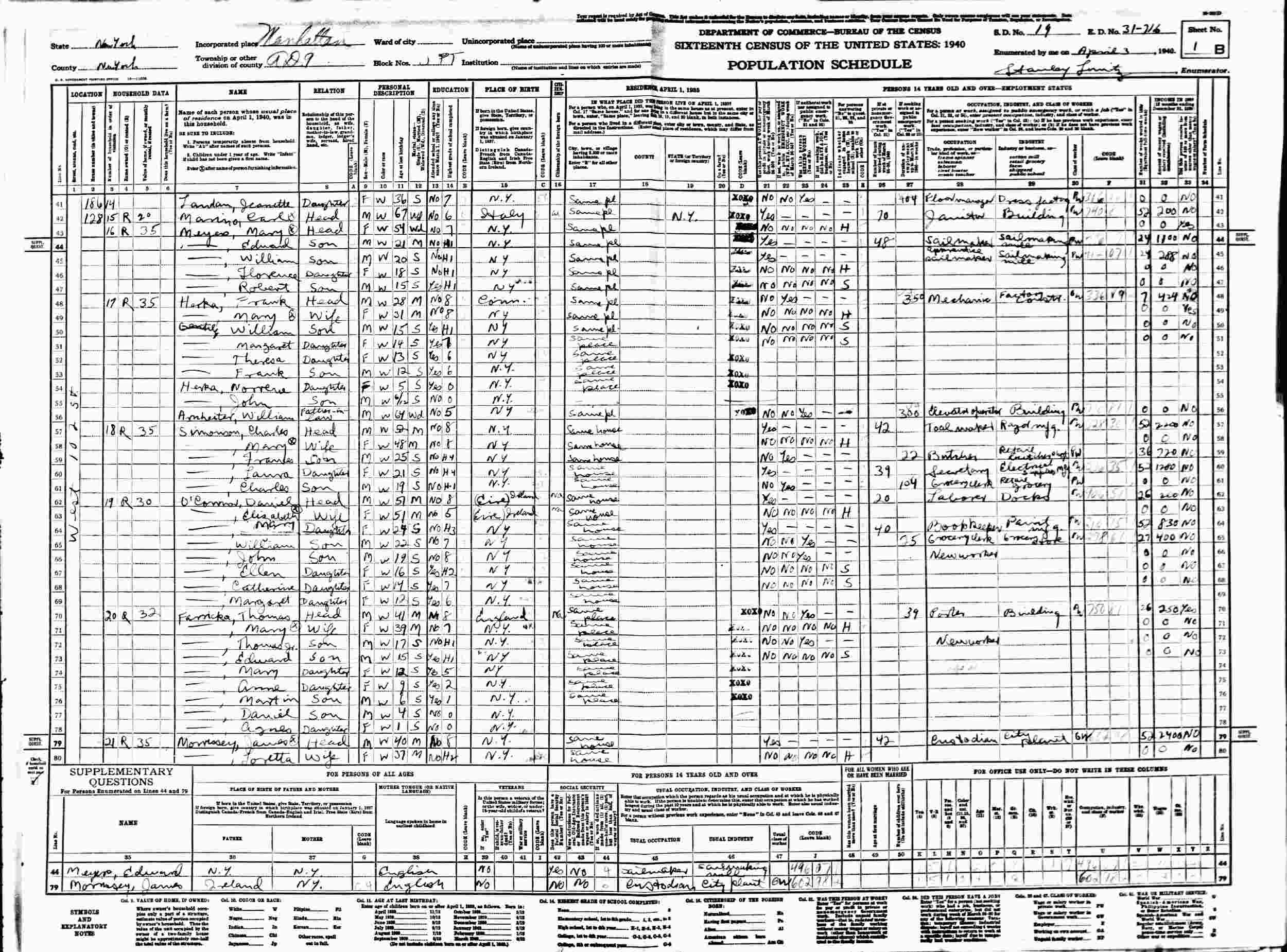 1925 new york census column 12 1925 new york census column 12